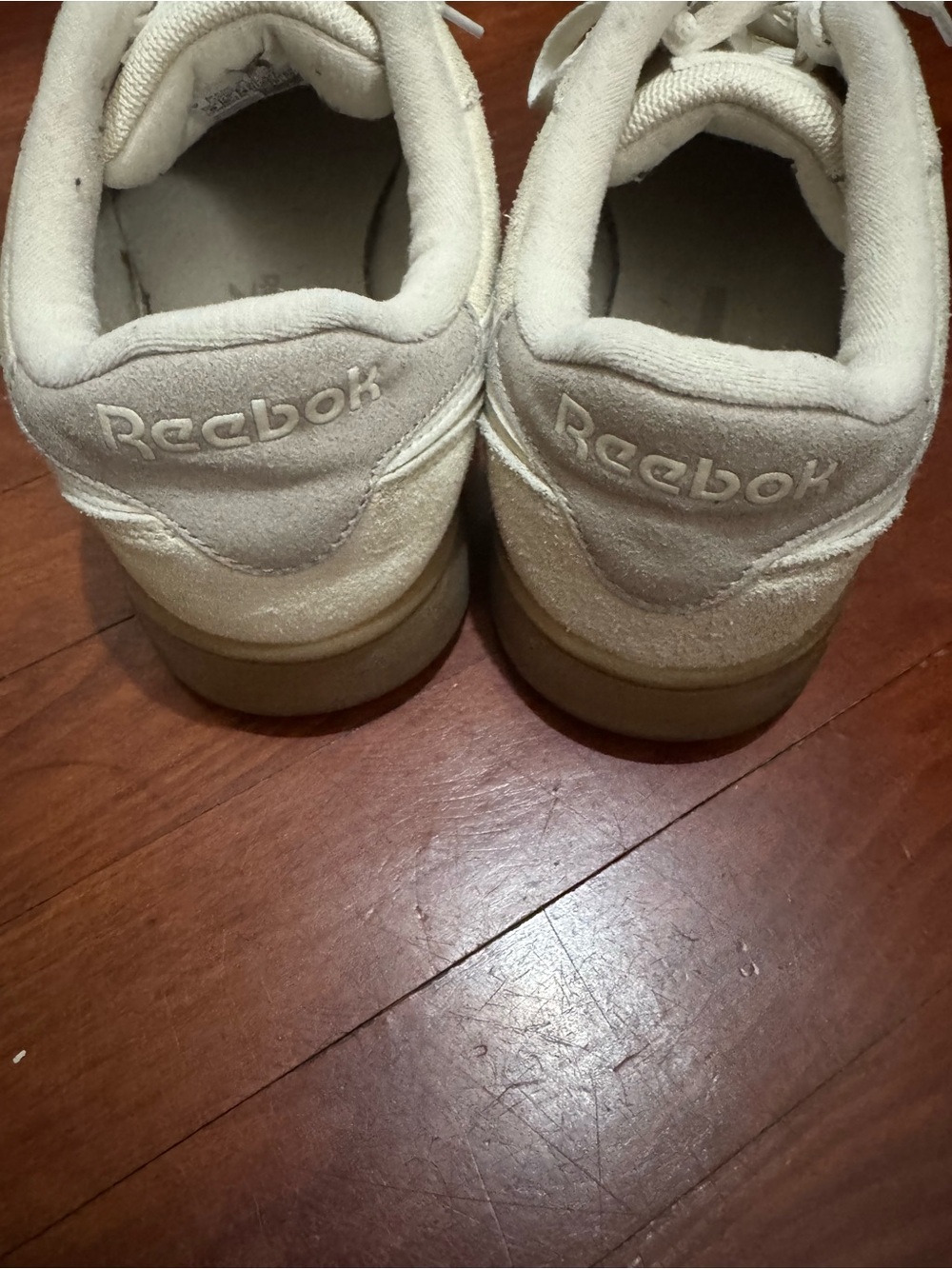 Reebok Off-White Suede Low-Top Sneakers - Picture 9 of 15